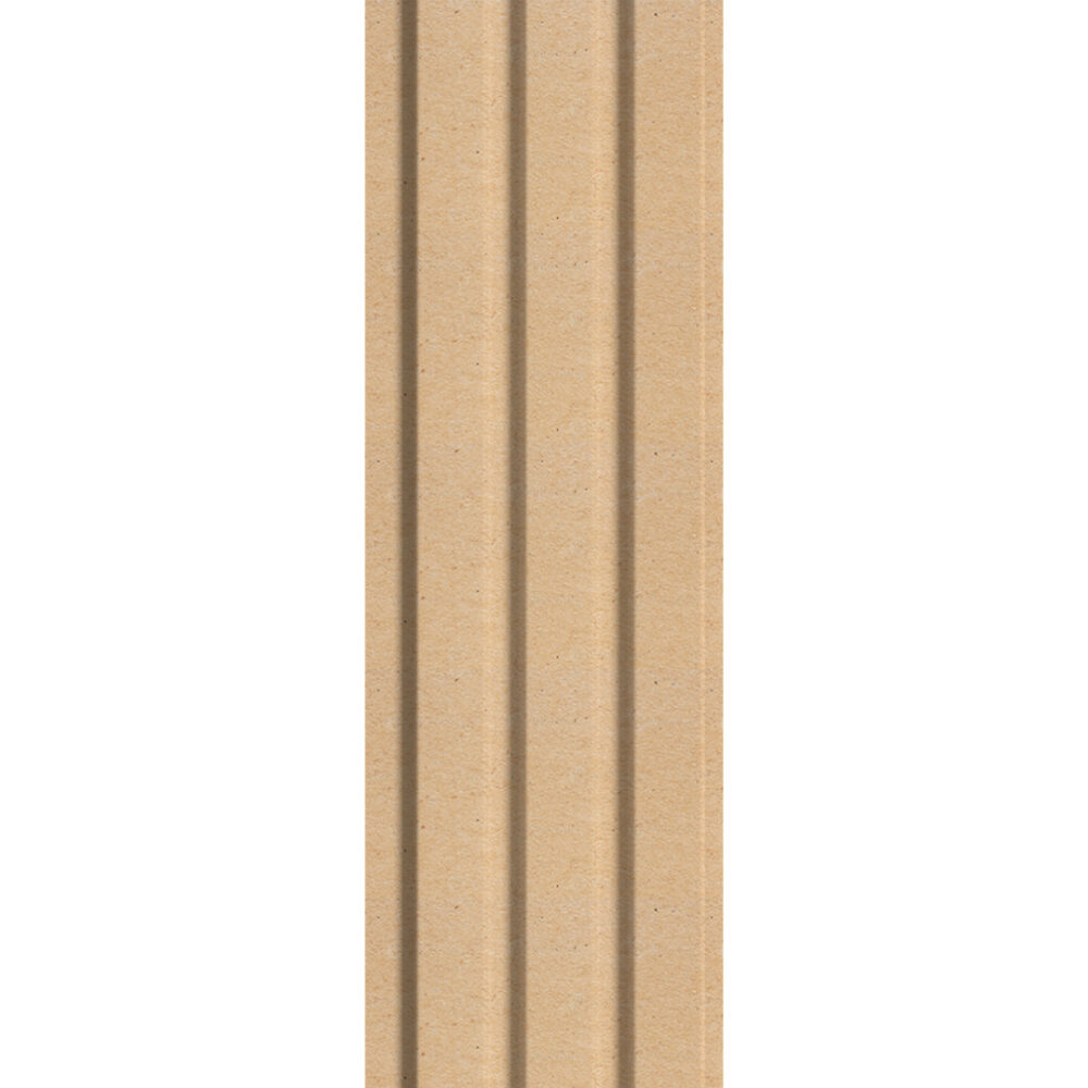 Baguette MDF brun rainurée pour panneaux.